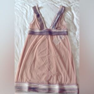 La Perla Silk Tulle Nervure Collection Peach/Pink Negligee Sz. L